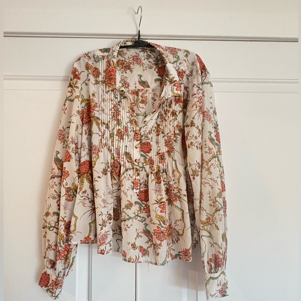 Anthropologie Floral Blouse / Large